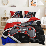 3D m&auml;nguk&auml;epidemega voodipesu komplekt m&auml;ngumasinaga tr&uuml;kitud poistetoa tekikott 2/3 osaga pehme t&otilde;mblukk DE135 * 200 t&auml;issuuruses mikrokiust magamistoa kaunistus DE 100x135cm