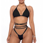 Bandage bikiinid mujer Triangle naiste ujumistrikoo String naiste ujumisriided Seelikud ujumiskost&uuml;&uuml;m Seksikas rannariietus L must