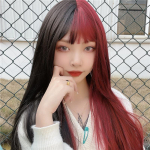 Cosplay 2 v&auml;rvi pikk ja sirge parukas, s&uuml;nteetilised parukad naistele