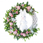 Head Easter Bunny Garland Kodu &otilde;ues aia ukse seinakaunistus Kunstlik lihav&otilde;ttep&uuml;hade j&auml;nesep&auml;rja rippuv ornament 40 cm
