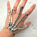 Creative Punk Skeleton Hand Bone Mitmek&uuml;lgne viie s&otilde;rmega s&otilde;rmusega k&auml;ev&otilde;ru reguleeritav &uuml;he ketiga k&auml;ev&otilde;ru Halloweeni k&auml;ev&otilde;ru Unisex