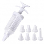 1 komplekt magustoidu kaunistamise pihusti 8 toruotsaga Tassikoogi glasuur T&auml;idis k&uuml;psised Pahvid Koogi kaunistamiseks Glasuuri t&ouml;&ouml;riistakomplekt K&uuml;psetustarbed valge