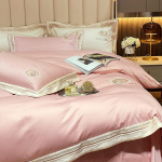 Kerge luksusstiilis 140S pika klambriga puuvillast tikitud neljaosaline komplekt, puhtast puuvillast tikandid, nahas&otilde;bralik neljaosaline komplekt, high-end 1.8m bed sheet 4pcs