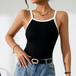 JKAASHDK naiste moe vabaaja kevadsuvised varrukateta pluusid ja s&auml;rgid S must