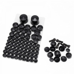 1 komplekt mootorratta poldikatted Must/H&otilde;bedane Kroomkork 5 kruviga Harley Road Glide FLT Road King FLH 2007-2013 jaoks must