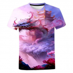 Suvemoe draakoni 3D tr&uuml;kiga T-s&auml;rk naistele Meeste vabaaja l&uuml;hikeste varrukatega &uuml;lisuured riided L