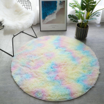 Rainbow Plush &uuml;mmargune vaip magamistoale Shaggy Circle vaip elutoa diivanilaua vaip kohev kodukaunistus t&uuml;drukule Diameter 180cm
