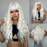 LOUIS FERRE Pikad lainelised soojad blondid plaatinast s&uuml;nteetilised parukad mustadele naistele naturaalsetele juustele koos tukkidega kuumakindel liimita parukas