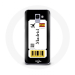 Coque pour Samsung Galaxy J6 2018 Billet d'avion Madrid Espagne