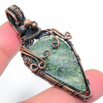Natural Green Swiss Opal Gemstone Copper Wire Wrap Gift Pendant 2.56 z2o06