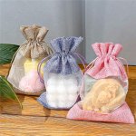 Reguleeritavad kotid Imitatsioonlinane l&otilde;ng V&auml;ike l&auml;bipaistev aken N&ouml;&ouml;riga taskud Kommid Kingitused Armastajate aastap&auml;ev Pulmad Festivalid 10x14cm looduslik