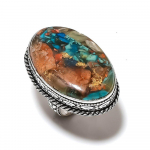 Natural Spiny Oyster Gemstone Handmade 925 Sterling Silver Ring Size 7 h4r87