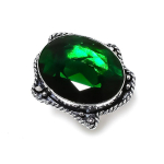 Natural Peridot Gemstone Handmade 925 Sterling Silver Jewelry Ring Size 7.5 o8t33