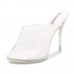 Naiste Stilettod Madala Suuga Kristall L&auml;bipaistvad Fluorestseeruvad Moodsad 10cm Konts 1cm Platvorm WZ 35