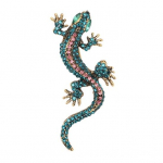 Liialdatud Geko kujuga pross S&auml;ravad kivikivid Inkrusteeritud n&ouml;&ouml;pn&otilde;el Kunstsiidist Sall Pandlaga Kleit M&auml;rgi Riietus Aksessuaarid roheline