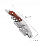 Puidust k&auml;epidemega korgitser professionaalne veiniavaja kaasaskantav kruvikorgitser multifunktsionaalne &otilde;llekorgi pudeliavaja k&ouml;&ouml;gibaari t&ouml;&ouml;riist steel double headed punane