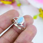 Natural Republic Larimar Gemstone 925 Tahke Sterling H&otilde;be Kingitus S&otilde;rmus S.11 h0r44 gray