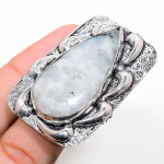 Natural Rainbow Moonstone Gemstone 925 Sterling Silver Gift Ring Size 10 l6i07
