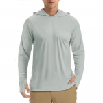 UPF50 meeste pikkade varrukatega kapuutsiga p&auml;ikeses&auml;rk Jooksva Fitnessi Treening &Otilde;ues Matkaspordi P&auml;ikese / UV-kaitsega T-s&auml;rk XL