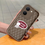 Pehme silikoonist ruudukujulise redeli mustriga telefoni&uuml;mbris, t&auml;ielikult kattev, kaamera p&otilde;rutuskindel kaitse, kummist &uuml;mbris Vivole Vivo S1 valge