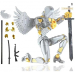 Mobiilne nukukomplekt, 3D-prinditud Titan Robot mobiilne nukk, teisaldatav mobiilne nukk, sobib kollektsion&auml;&auml;ridele, t&ouml;&ouml;laua kaunistus valge
