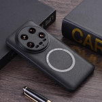 PU nahast Magsafe &uuml;mbris Xiaomi 14 Ultra jaoks Magnetiline juhtmevaba laadimine P&otilde;rutuskindel katte kest Xiaomi 14 14Pro 14Ultra jaoks For Xiaomi 14 Ultra must