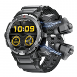 Rainbuvvy GT100 Pro nutikell TWS-k&otilde;rvaklapid 2-&uuml;hes Bluetooth-k&otilde;ne pulsisageduse une j&auml;lgimine k&otilde;rvaklappidega spordikell must