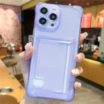 Nelja nurgaga kukkumisvastane kaardipesa kott l&auml;bipaistev telefoni&uuml;mbris iPhone'i 13 12 11 14ProMax 15ProMax 15 Plus pehme silikoonkaane jaoks For iPhone 11