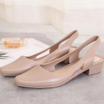 Uued naiste sandaalid Slingback vabaaja libisemiskindlad rannajalatsid naiste terava varbaga Tursked keskmised kontsad, pl&auml;tud, Cleisure Style 36 aprikoosi