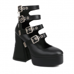 Suured Mary Jane Cross Lolita Skull Kingad Punk Tume Gooti k&otilde;rged kontsad Lakk Nahk 36