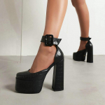 Naiste Super K&otilde;rge Kontsaga Kingad Paks Platvorm Paks Kontsaga Kingad D'Orsay Kingad 39 must