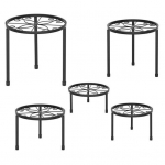 5 tk metallist taimealused Tugev konstruktsioon, k&otilde;rge stabiilsus, roostekindel, tugev kandev&otilde;imega sisep&otilde;randal taimehoidja lillepoti riiul valge