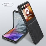 Luksuslik lambanahast PU-nahast kate Motorola Razr 50 Ultra Moto Razr50 50 Ultra Razr 40 2023 p&otilde;rutuskindla k&otilde;va plastikust telefoni&uuml;mbrisele Moto Razr 40 Ultra must