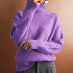 Lihtne vaba kilpkonnaga, soe naiste kampsun, &uuml;hev&auml;rviline kootud pullover XXL
