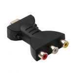 VAORLO kullatud HDMI-&uuml;hilduv 3 RGB RCA videoheliadapteriga AV-komponentide muundur must