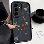 V&auml;rviline Little Love Hearts Print telefoni&uuml;mbris Samsung S24 S23 S22 Ultra S21 S20 FE A55 A35 A54 A52 A34 A14 p&otilde;rutuskindel objektiivi kaitse pehme TPU kate Samsung S24 must