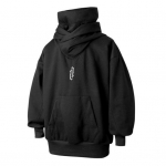 Meeste s&uuml;gisene avaras vormis dressipluus kapuutsiga kaelus, pikkade varrukatega kapuuts, esitasku, &uuml;hev&auml;rviline pullover Topid t&auml;navar&otilde;ivad 2XL must