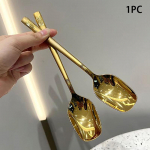 Roostevabast terasest lusikas, paks pika varrega supilusikas poti-lauan&otilde;ude jaoks h&otilde;be