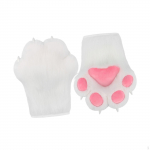 Cat Paws Gloves Cosplay Kitten Claw Club Maskeraadi rollim&auml;nguks valge