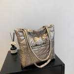 Yogodlns Kvaliteetne talvine suure mahutavusega kandik, mood, sulgedega polsterdatud k&auml;ekott Naiste kaenlaaluste kott Tepitud &uuml;hev&auml;rviline &otilde;lakott 36x6x29cm