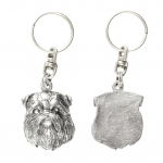 Griffon Bruxellois, Brussels Griffon - Silver-plated dog pendant, handbag decoration, backpack pendant by Art-Dog brand