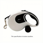 8 m kokkut&otilde;mmatav koerarihm, vastupidav nailonist lemmikloomade jalutusrihm, pikk automaatne painduv kutsikakoera jalutusrihm koos pr&uuml;gikastiga 8m valge