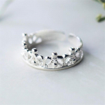 Lihtne t&uuml;druk, armas printsess, v&auml;ike kroon, 925 h&otilde;bedast ehted, &otilde;&otilde;neslilled, peen populaarne avamisr&otilde;ngas Sr44