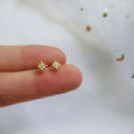Korea Ins Light Luxury Crystal Star S925 Sterling h&otilde;bedased k&otilde;rvar&otilde;ngad naiste peen trendid igap&auml;evased ehted kuld