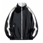 Stand kaelusega jakk Meeste kevadine uue stiiliga kahepoolne triibuline lahtine jakk Trendikas kaubam&auml;rk mitmek&uuml;lgne suures suuruses mood top M