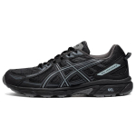 Asics Gel-Venture 6 Kerge hingavast kangast s&uuml;nteetilisest nahast polsterdus, libisemiskindel madala &uuml;laosaga jooksujalatsid, meeste tossud, must 1011B550-001 42