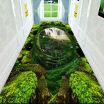 3D lille- ja murukoridor Pikad vaibad Kerge luksuslik esikuvaip libisemiskindel jooksjavaip Pastoraalne tee trepimatt W80*H200CM