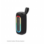 V&auml;rviline RGB-valgusefektiga Bluetooth-k&otilde;lar, kaasaskantav &otilde;ues koos n&ouml;&ouml;riga bassik&otilde;lari helis&uuml;steemiga must