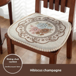 Kohandatud peene tikitud lilledega U-kujulised istmepadjad rihmadega Hiina stiilis puuvillane linane kontori kodu toolipadjad libisemiskindel t&otilde;mblukk 48x45cm (with straps)