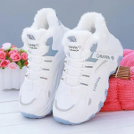 S&uuml;gis Talv K&otilde;rge S&auml;&auml;rega Spordijalatsid Valged Kingad Uus Stiil Pluss Samet Paksud Soojad Puuvillased Kingad Must Mitmek&uuml;lgsed Nahast Paneelidega Kingad 39 sinine